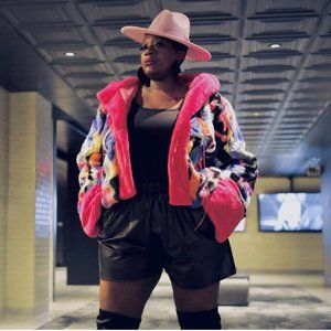 Multi-Color Faux Fur Hoodie